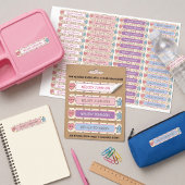 Étiquettes Motif de formes pastel mignon Fille codée par coul