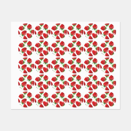 Étiquettes Motif de fraises (Feuille)