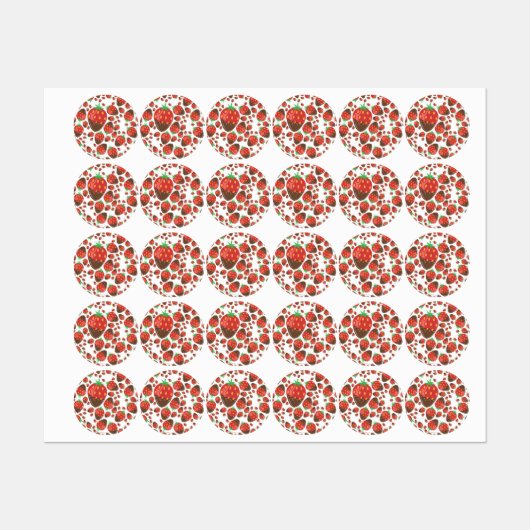 Étiquettes Motif de fraises (Feuille)