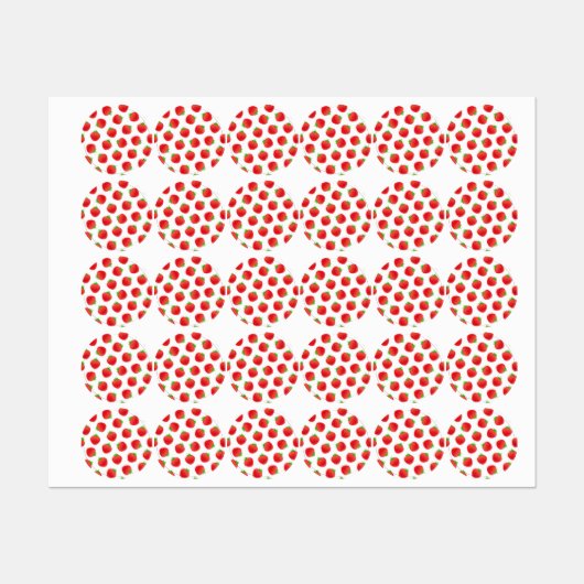 Étiquettes Motif de fraises (Feuille)