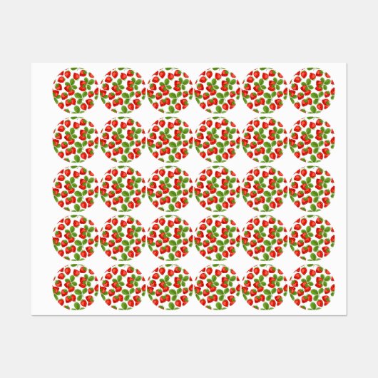 Étiquettes Motif de fraises (Feuille)