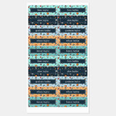 Étiquettes Motif de l'espace extra-atmosphérique coloré Nom d (Feuille)