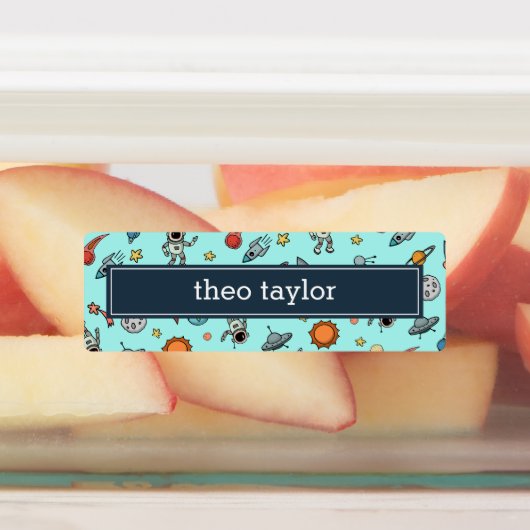 Étiquettes Motif de l'espace extra-atmosphérique coloré Nom d (Apposé)