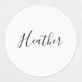 Étiquettes Motif de texte de script moderne modifiable | Noir (Design 1)