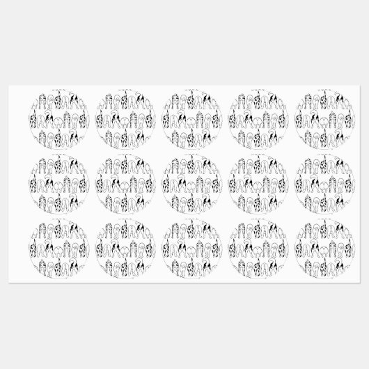 Étiquettes Motif des boutons de chien (Feuille)