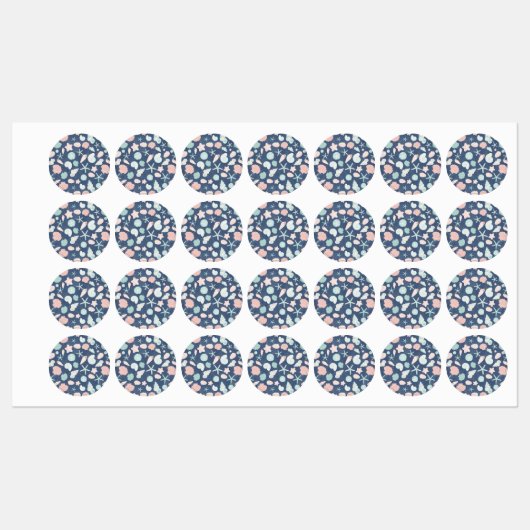 Étiquettes motif des coquillages (Feuille)