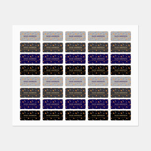 Étiquettes Motif espace ufo couleur neutre