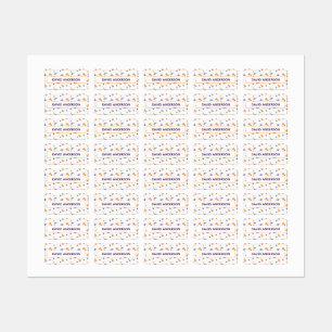 Étiquettes Motif espace ufo orange violet blanc