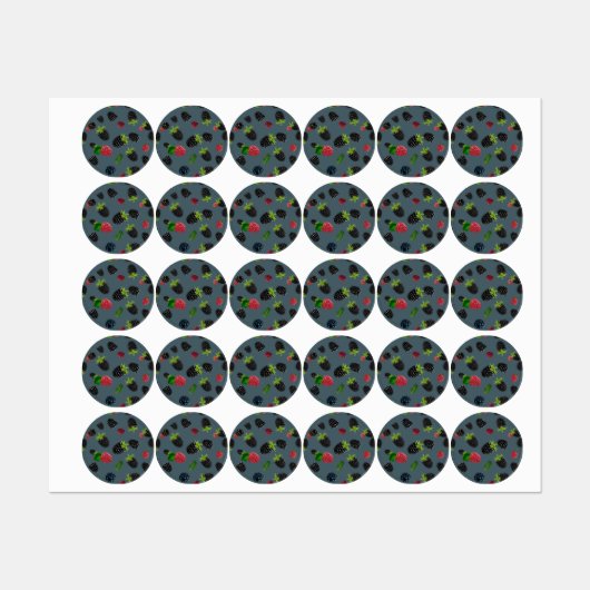 Étiquettes Motif framboise 2 (Feuille)