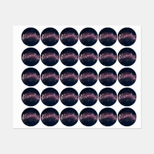 Étiquettes Motif musical (Feuille)