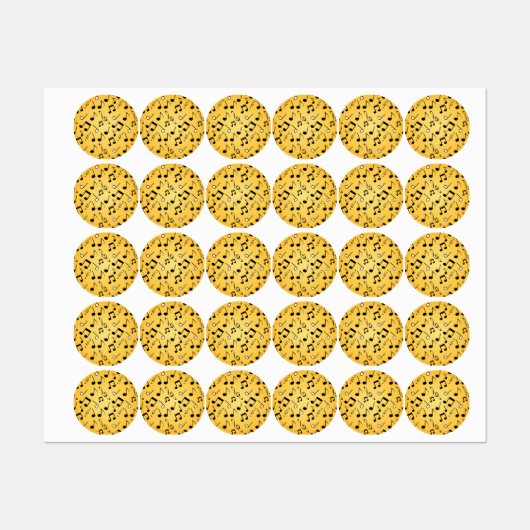 Étiquettes Motif musical (Feuille)