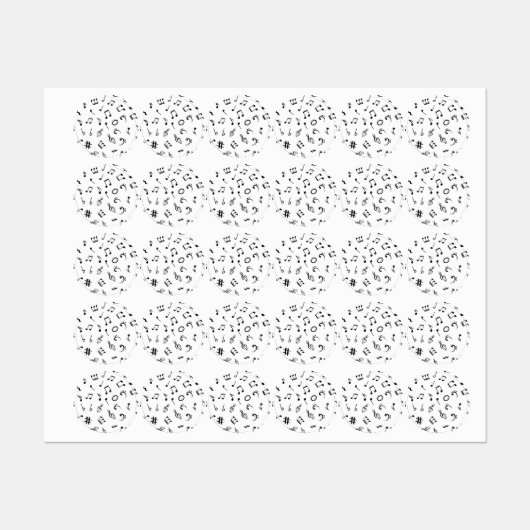 Étiquettes Motif musical (Feuille)