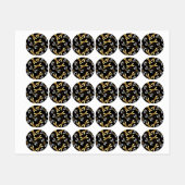 Étiquettes Motif sans couture avec libellules d'or (Feuille)