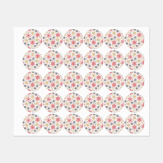Étiquettes Motif Snowflake (Feuille)