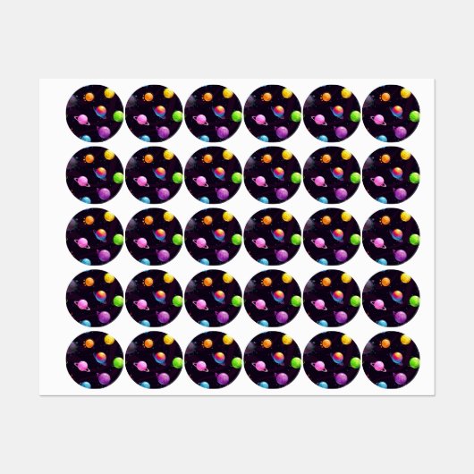 Étiquettes Motif spatial (Feuille)