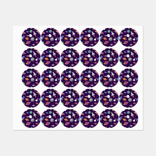 Étiquettes Motif spatial (Feuille)