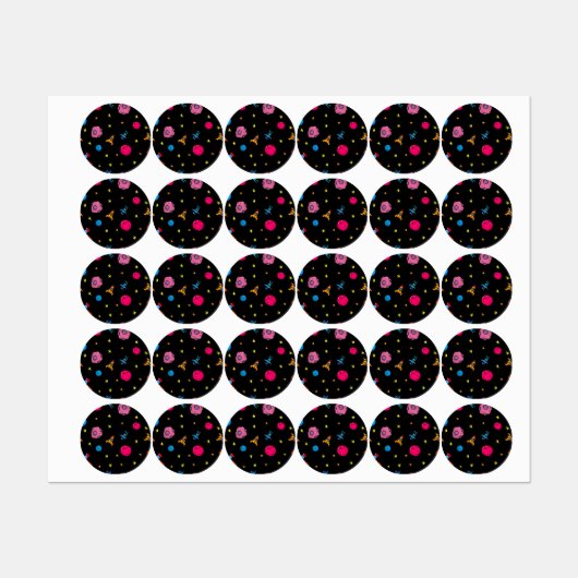 Étiquettes Motif spatial (Feuille)