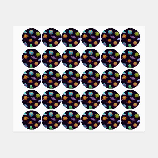 Étiquettes Motif spatial (Feuille)