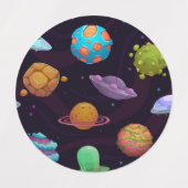 Étiquettes Motif spatial (Design 1)