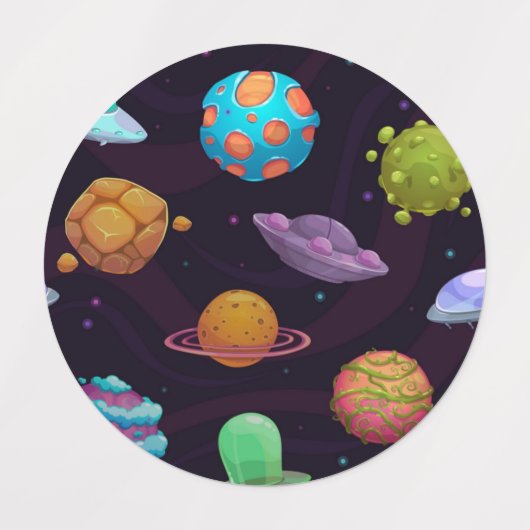 Étiquettes Motif spatial (Design 1)