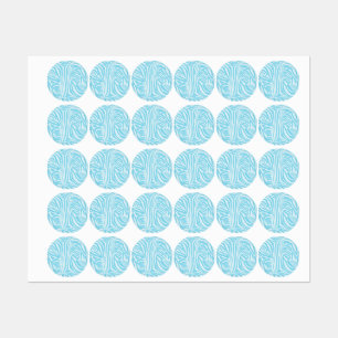 Étiquettes Motif Zèbre Bleu