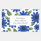 Étiquettes Motifs Fleur Bleu Tiré À La Main (Devant)