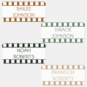 Étiquettes Movie Strip Forêt Couleur Codé Nom du vêtement