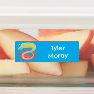 Étiquettes Murène verte dessin animé drôle personnalisé