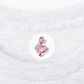 Étiquettes Musical treble clef notes with sakura flowers (Apposé)
