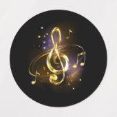 Étiquettes Musique clé de sol en or (Design 2)