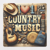 Étiquettes Musique country. (Design 1)