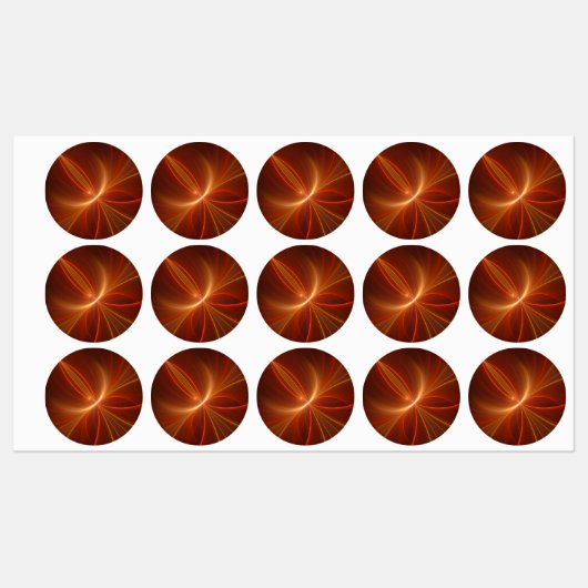 Étiquettes Mystique Abstrait Fractal Art Moderne Couleurs cha (Feuille)