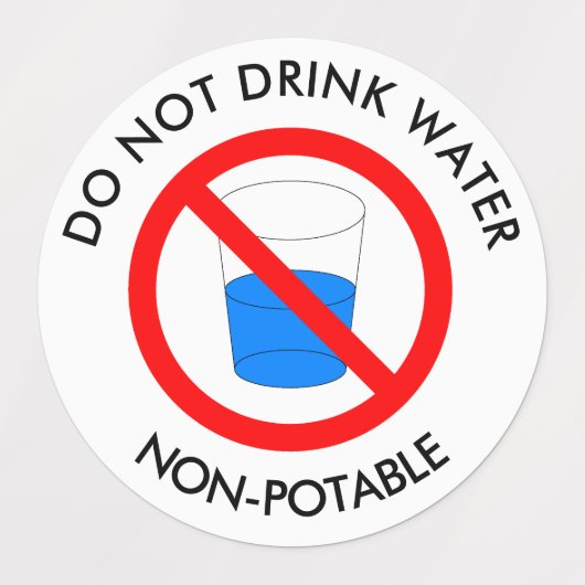 Étiquettes Ne pas boire de panneau d'eau (Design 2)