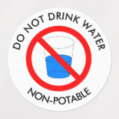 Étiquettes Ne pas boire de panneau d'eau (Design 1)