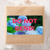 Étiquettes NE PAS PLIER ! autocollants Hydrangeas (En situation)