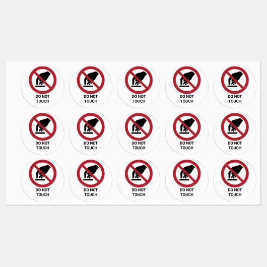 Étiquettes Ne Touchez pas, Panneau d'interdiction (Feuille)