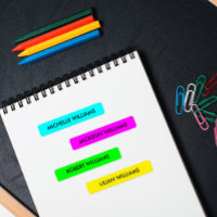 NEON COULEUR BLEU VERT FUCHSIA JAUNE NOM ENFANTS