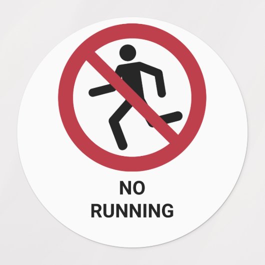 Étiquettes No Running, Panneau d'interdiction (Design 1)