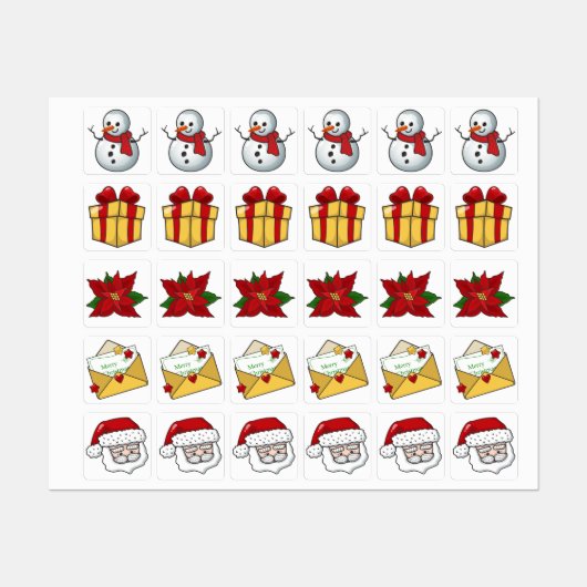 Étiquettes Noël (Feuille)