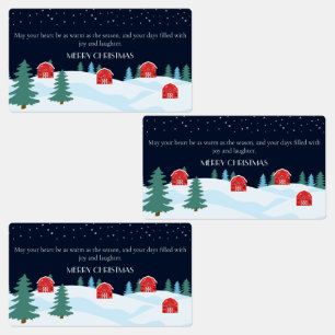 Étiquettes Noël blanc rustique