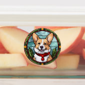 Étiquettes Noël Corgi en verre tendu (Apposé)