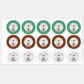 Étiquettes Noël d'hiver Poméranien (blanc) Écharpe de chien N (Feuille)