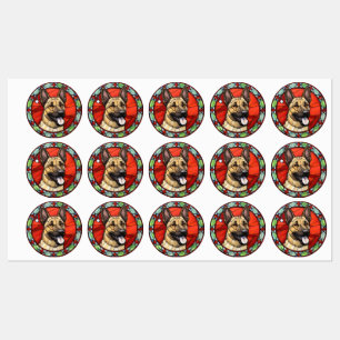 Étiquettes Noël Malinois Belge en Verre