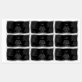 Étiquettes Noir Argent 1 OZ 30ml Flacon Cosmétique Étanche (Feuille)