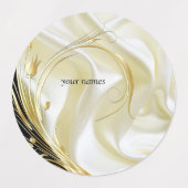 Étiquettes Noir avec or sur soie Champagne (Design 1)