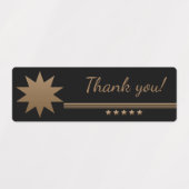 Étiquettes noires avec texte doré 5 étoiles Merci  (Design 1)