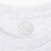 Étiquettes Nom à relief floral blanc initiales personnalisées (Apposé)