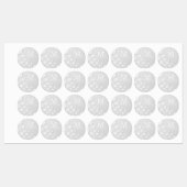 Étiquettes Nom à relief floral blanc initiales personnalisées (Feuille)