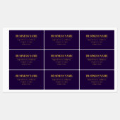 Étiquettes Nom commercial ou salutation Dark Purple & Gold (Feuille)