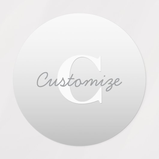 Étiquettes Nom cursif ou autre texte avec monogramme | Dégrad (Design 1)